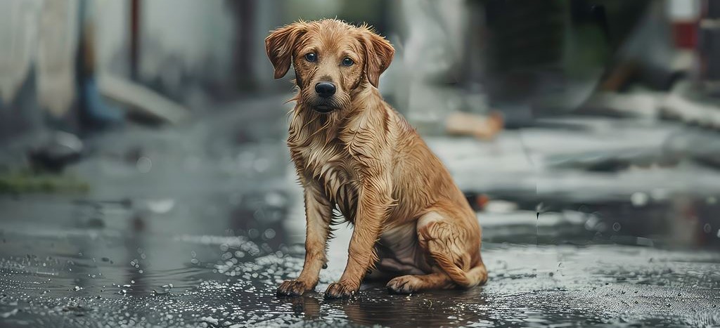 さびしそうな犬